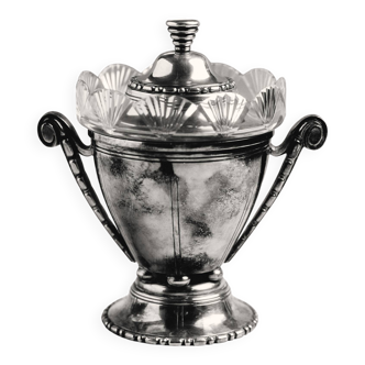 Art Deco silver-plated metal candy dish, 1930s