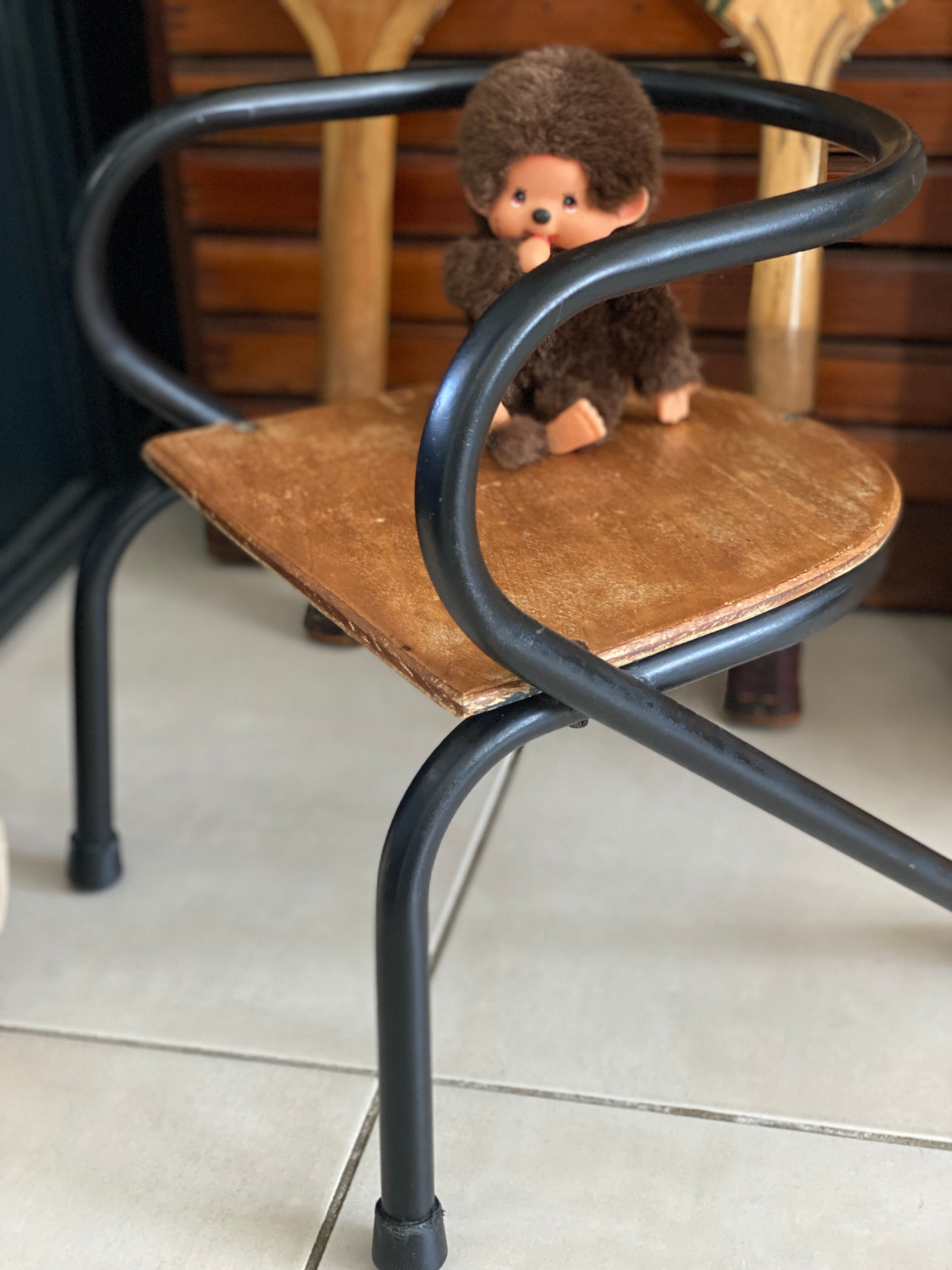 Chaise écolier enfant vintage de Jacques Hitier
