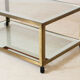 Table basse en laiton, verre et miroir 1970