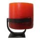 1970 wrought iron candlestick with its period coloured candle.