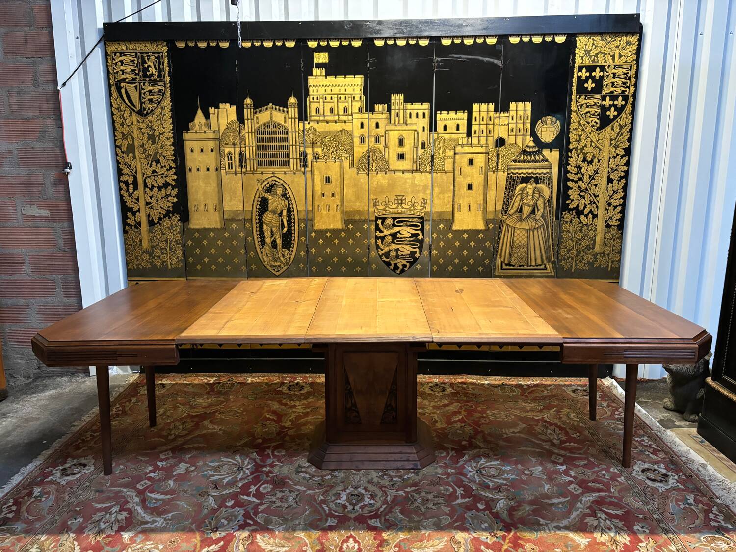 Table à manger art deco pied central