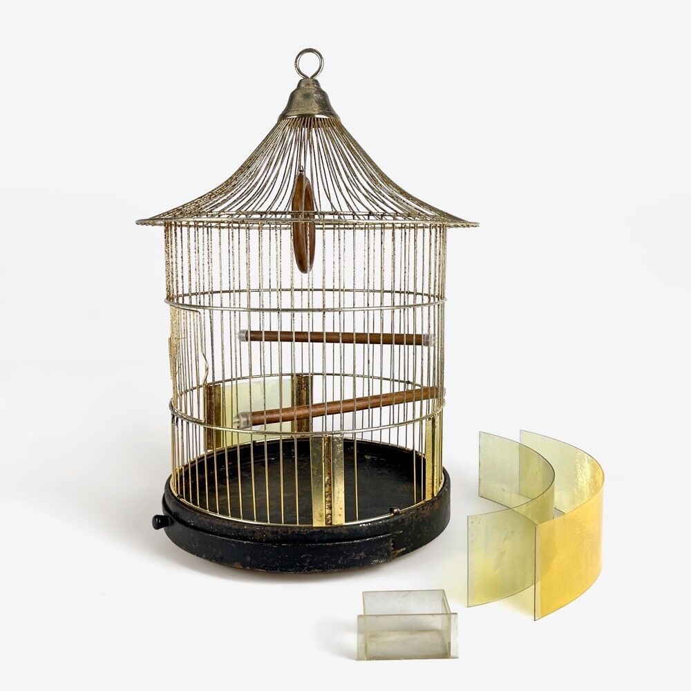 Golden bird cage with fine gold a.fay & co 1950