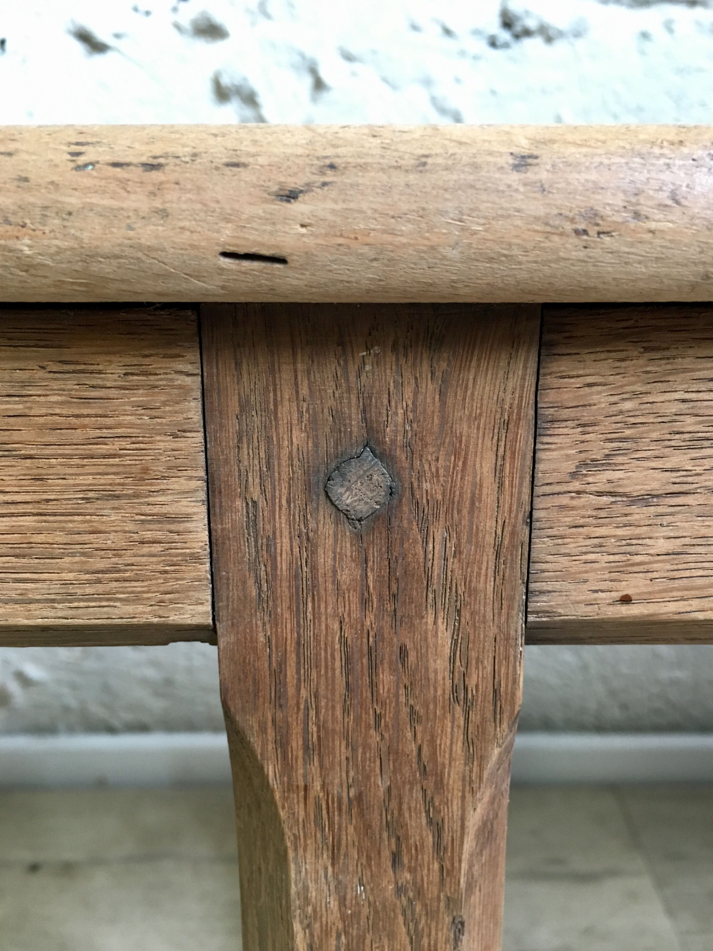Old solid oak bench