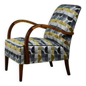 Fauteuil moderniste des années 1930/40 – Bois de bouleau, ressorts d'origine, entièrement