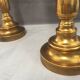 Pair of Large Cassolette Cups on Feet Gold Metal Centerpiece