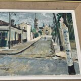 Old painting Street with church – Jack Senne 1933