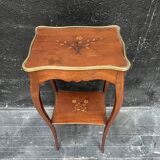 Harness, small old side table.