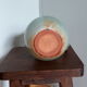 Pitcher with handle green celadon turquoise and caramel