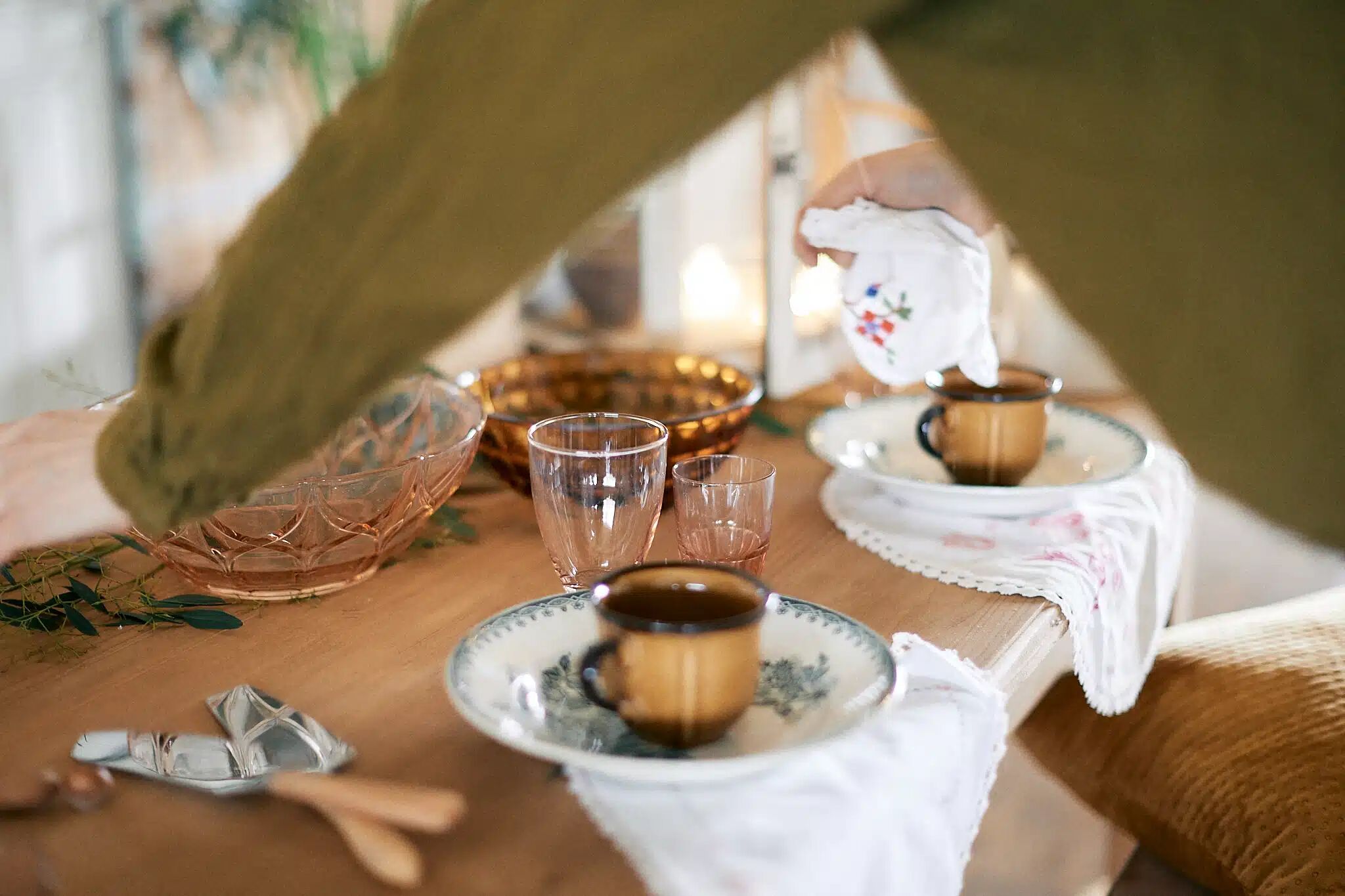 Set of 5 camel coffee cups "Arum"