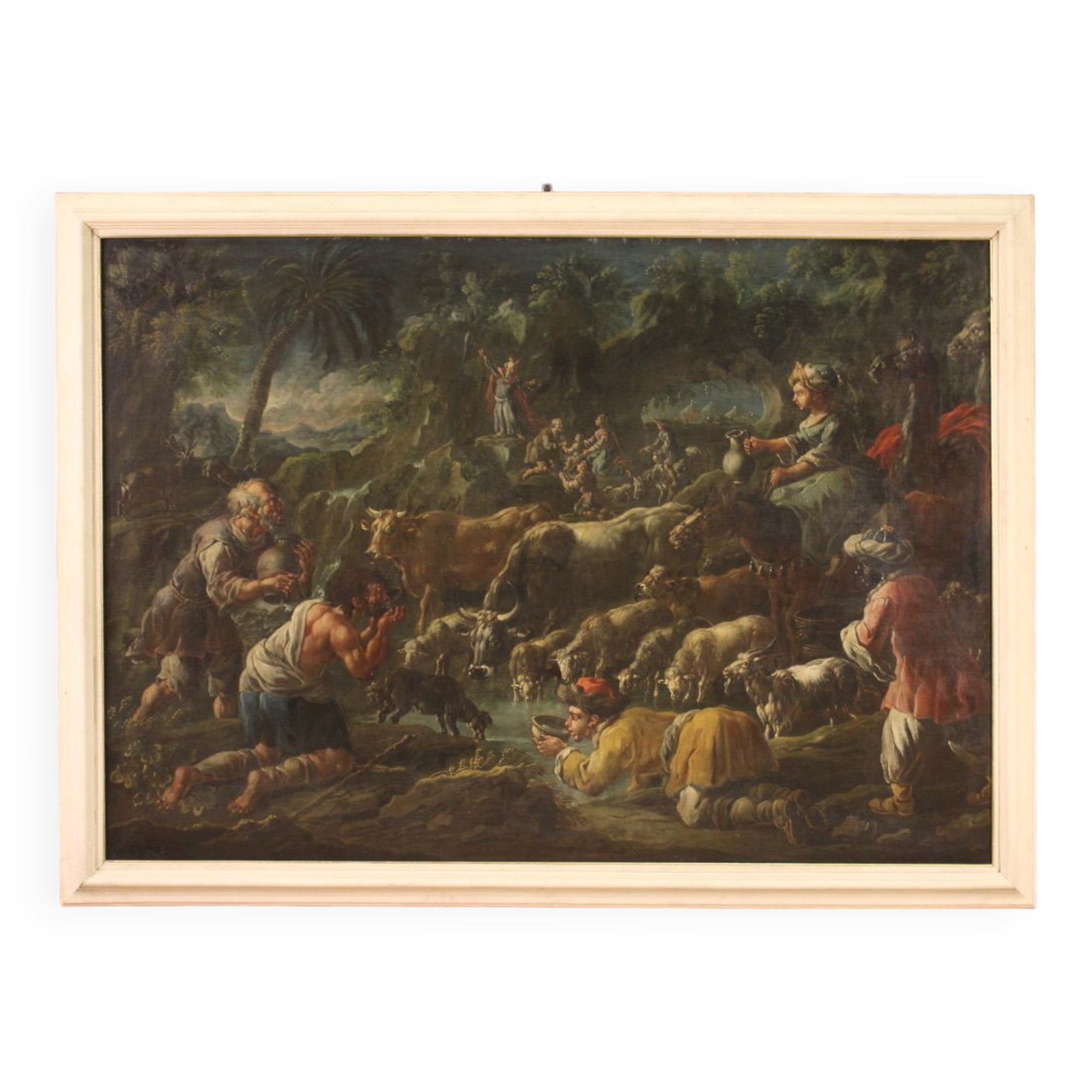 Great painting from the 18th century, Moses Striking the Rock