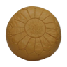 Moroccan pouf in yellow leather