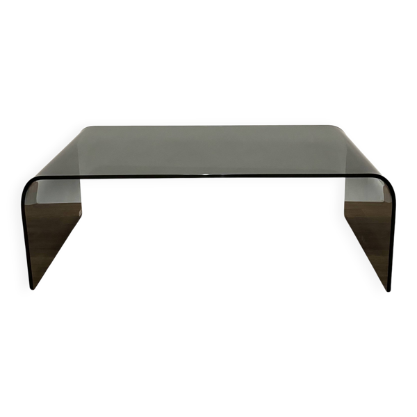 Table basse en verre fumé, années 70