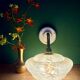 Vintage angled wall lamp with yellow clichy glass shade
