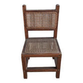 Wooden and cane children's chair