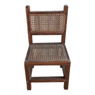 Wooden and cane children's chair