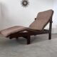 Old chaise longue wooden lounge chair Italian design from the 60s vintage