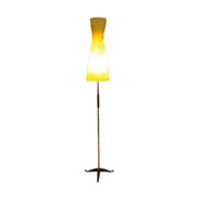 Mid-Century brass floor lamp with fiberglass shade, 1950 s, Germany