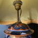 Porcelain lamp of bayeux floral decoration nineteenth with lampshade