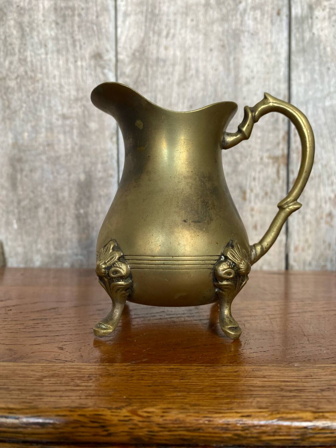 Antique brass creamer pitcher tableware kitchen vintage