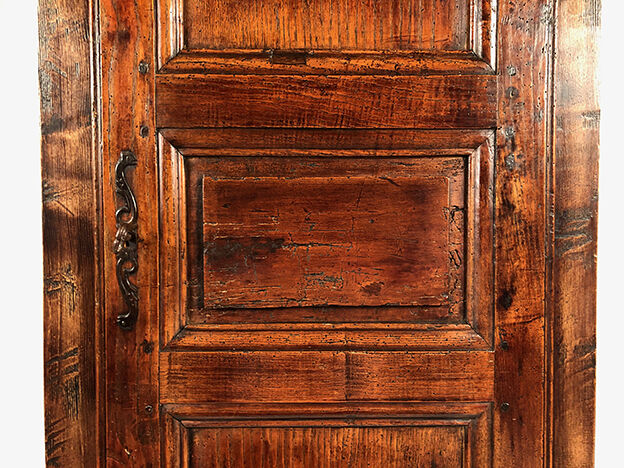 Stained solid wood cap, old walnut door