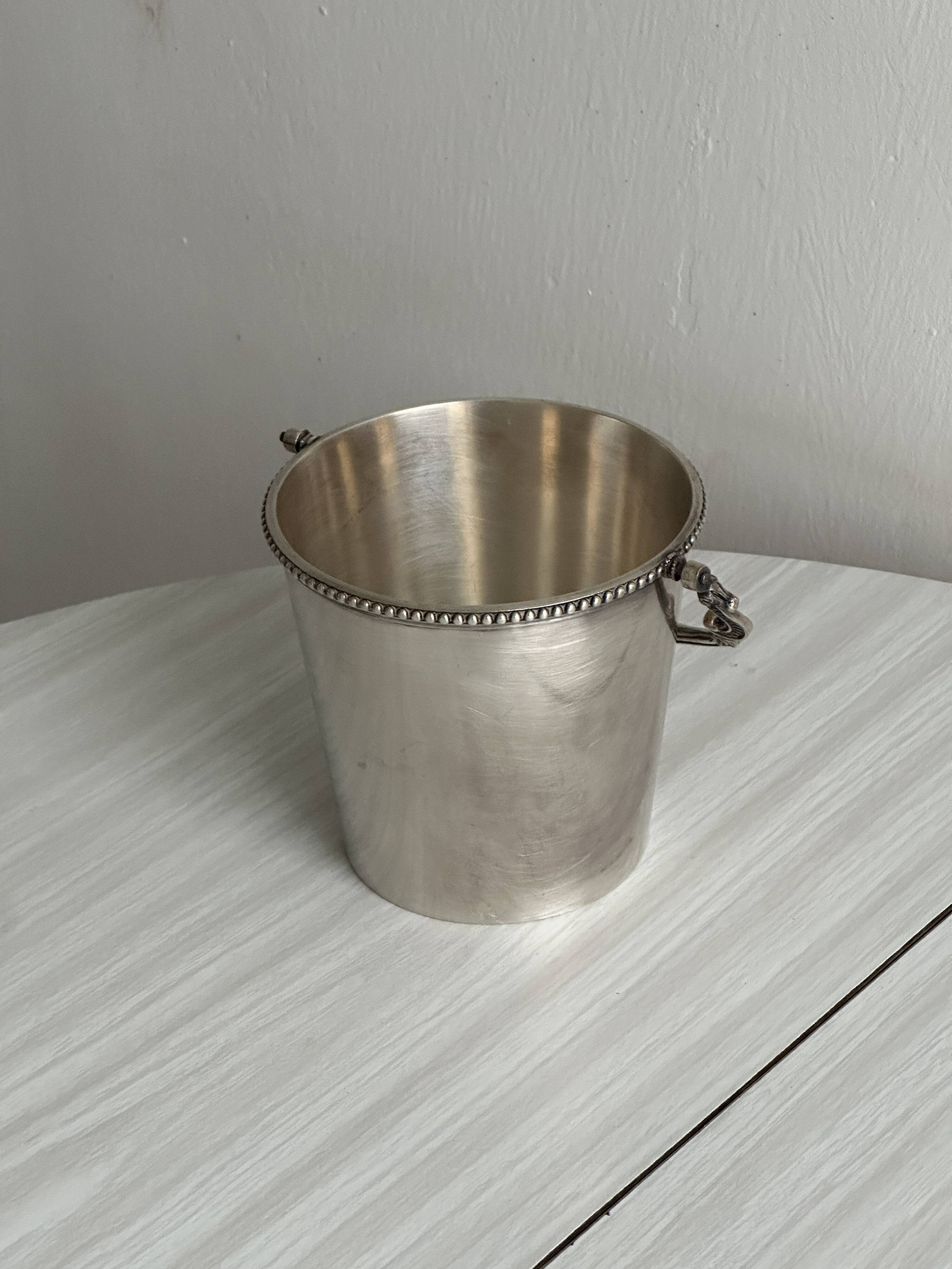 small silver-plated ice bucket