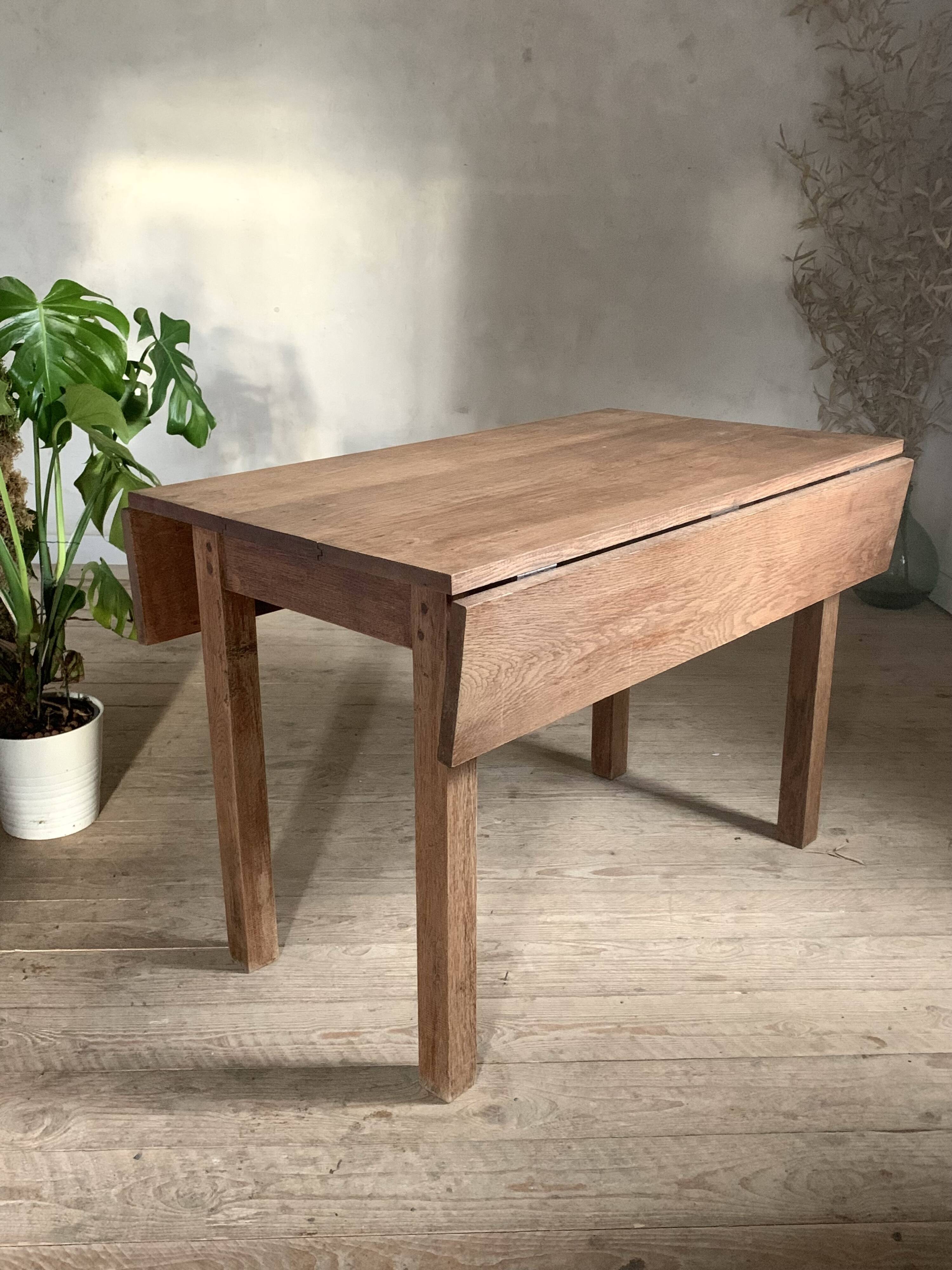 Vintage solid oak drop leaf farmhouse table