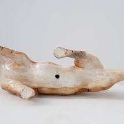 Italian Hollywood Regency Ceramic handpainted Tiger Sculpture, ca. 1950