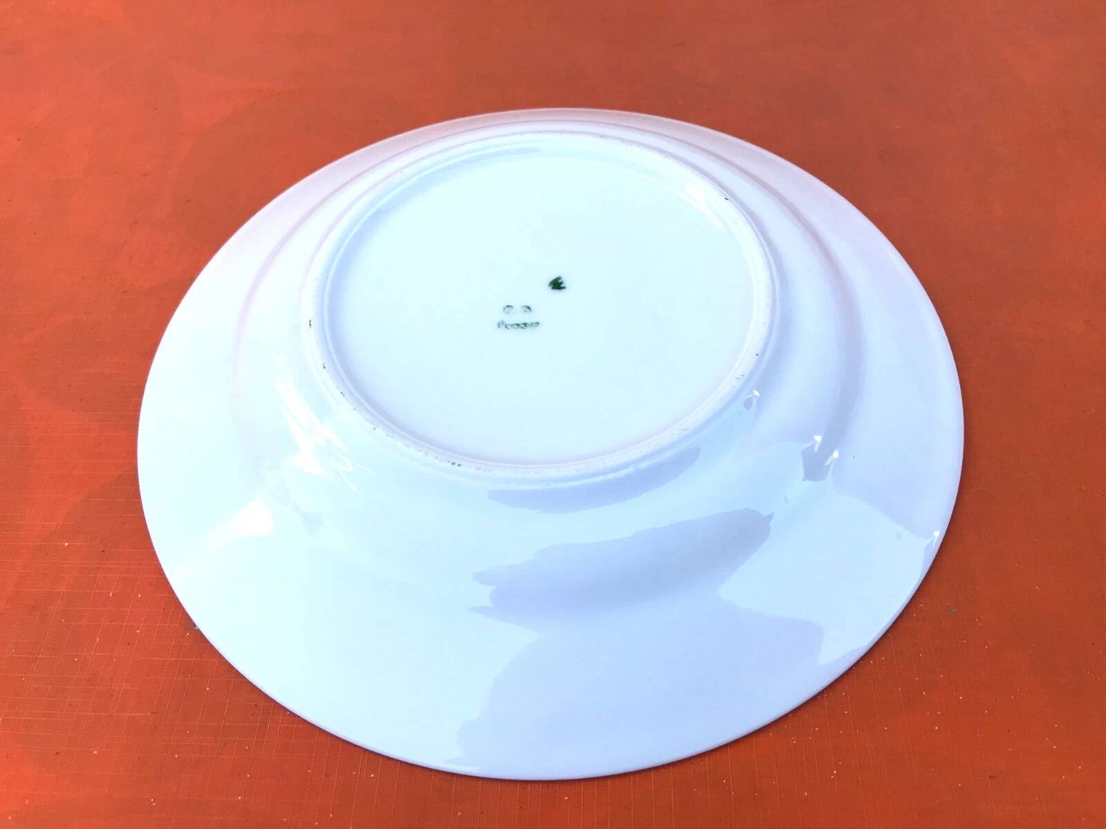 5 antique porcelain soup plates PN France