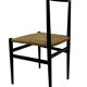 Vintage Italian rush seated chair, 1950s design minimalist
