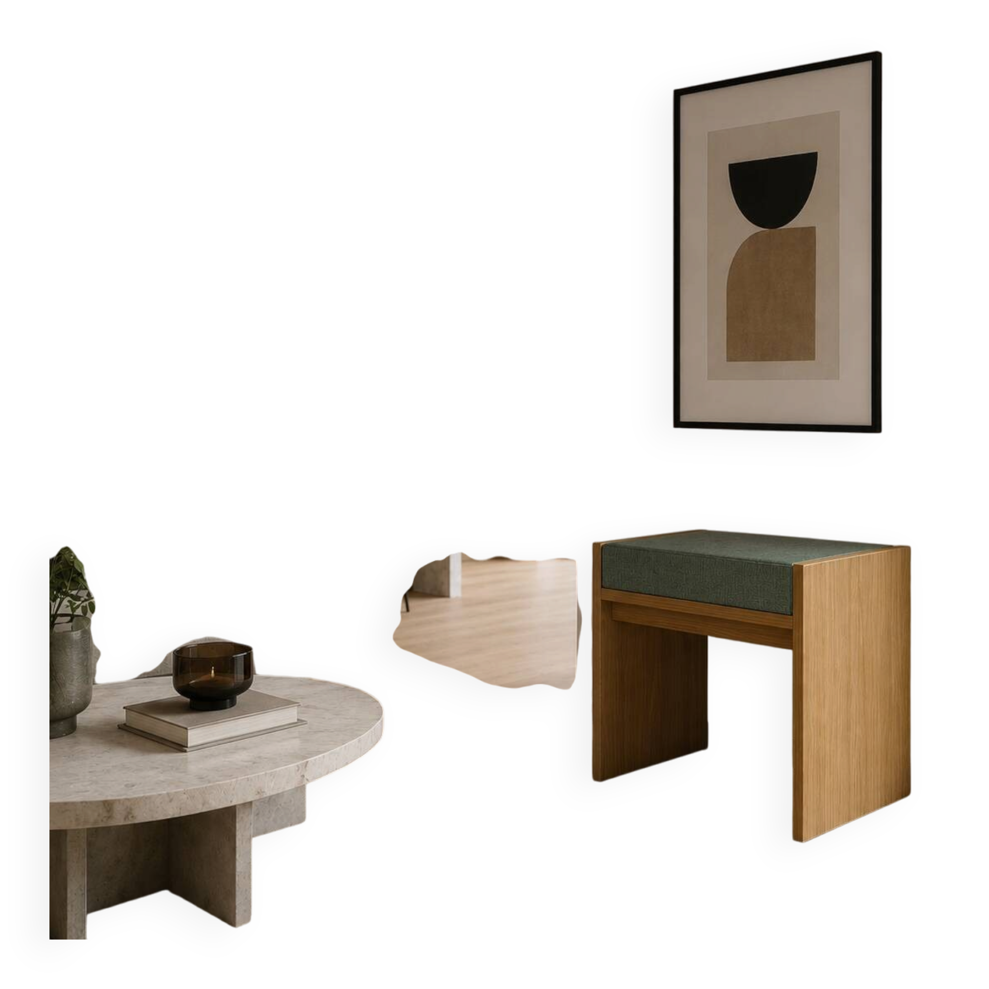 Solid oak stool with cushion (customisable)
