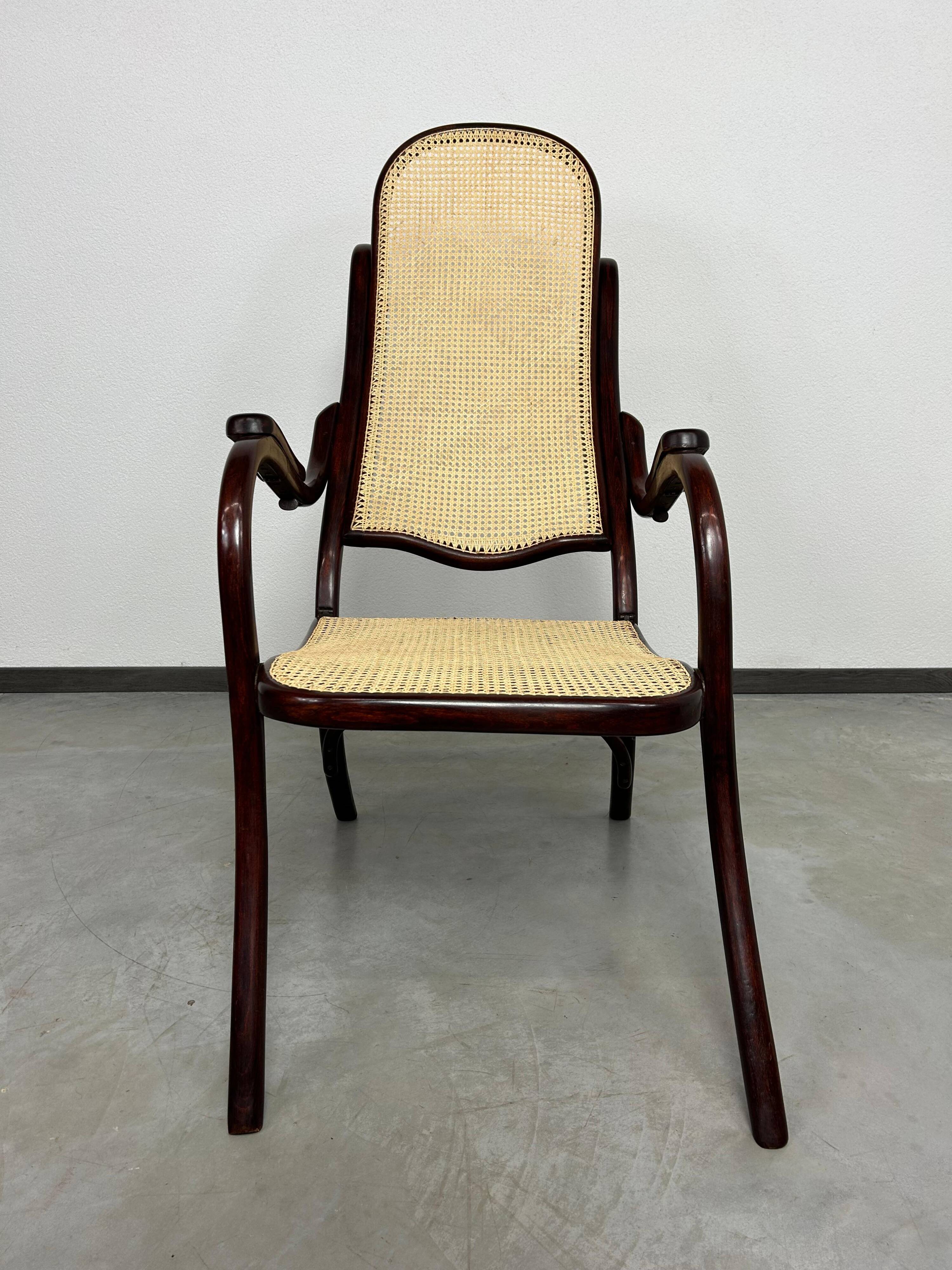 Chaise longue pliante très rare n°1 par Thonet