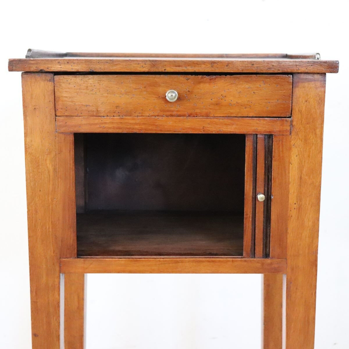 Antique Nightstand In Walnut, Italy Early 19th Century