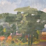 Swedish Modernist Landscape Oil Painting 1960s