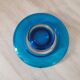 Round blue Murano glass bowl by Venini / signed