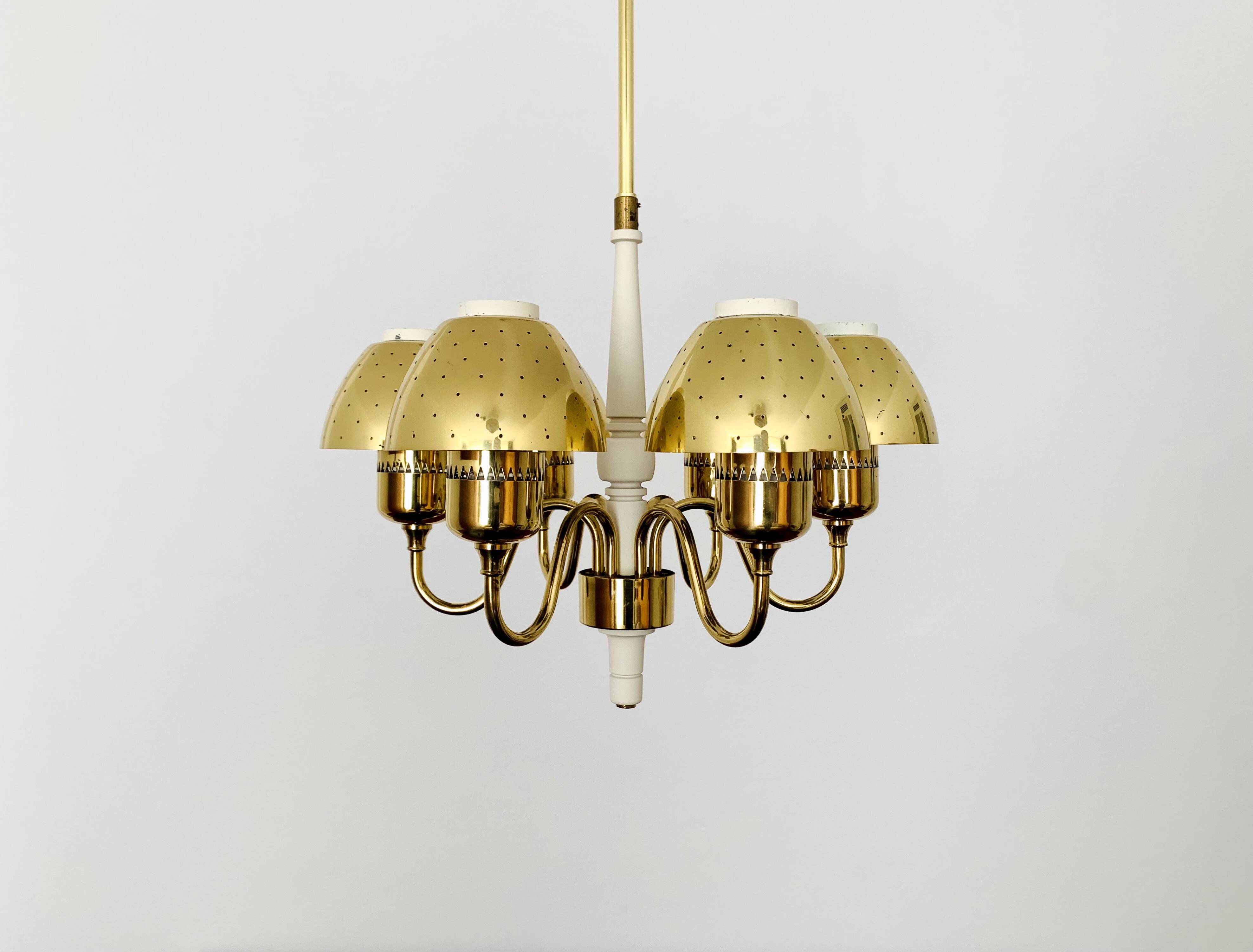 Chandelier en laiton par Hans Agne Jakobsson