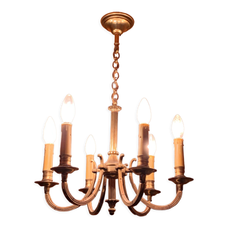 silver metal chandelier 6 vintage candles 60/70
