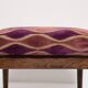 Vintage velvet footstool pair with rose pattern, Edmund Homa, 1960s