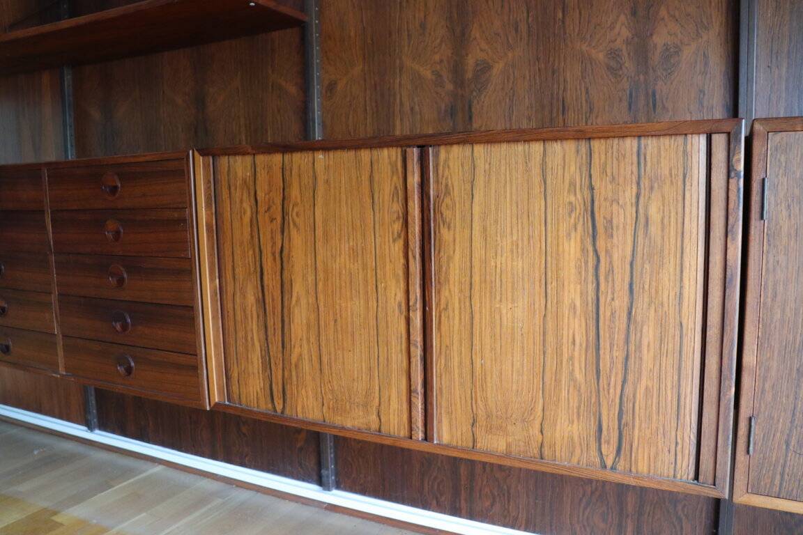 Danish wall bookcase by Thygesen and Sorensen in rosewood, 1960