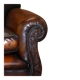 Two-seater canapé in aged leather, Victorian style.