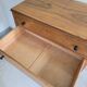 Commode anglaise haute 5 tiroirs marqueterie en ronce
