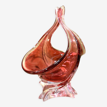 Coupe, vide poche années 60,70 , " rubin glass " , czech republic, vintage