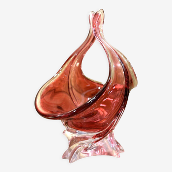 Cup, empty pocket 60,70 , " Rubin Glass " , Czech Republic, Vintage