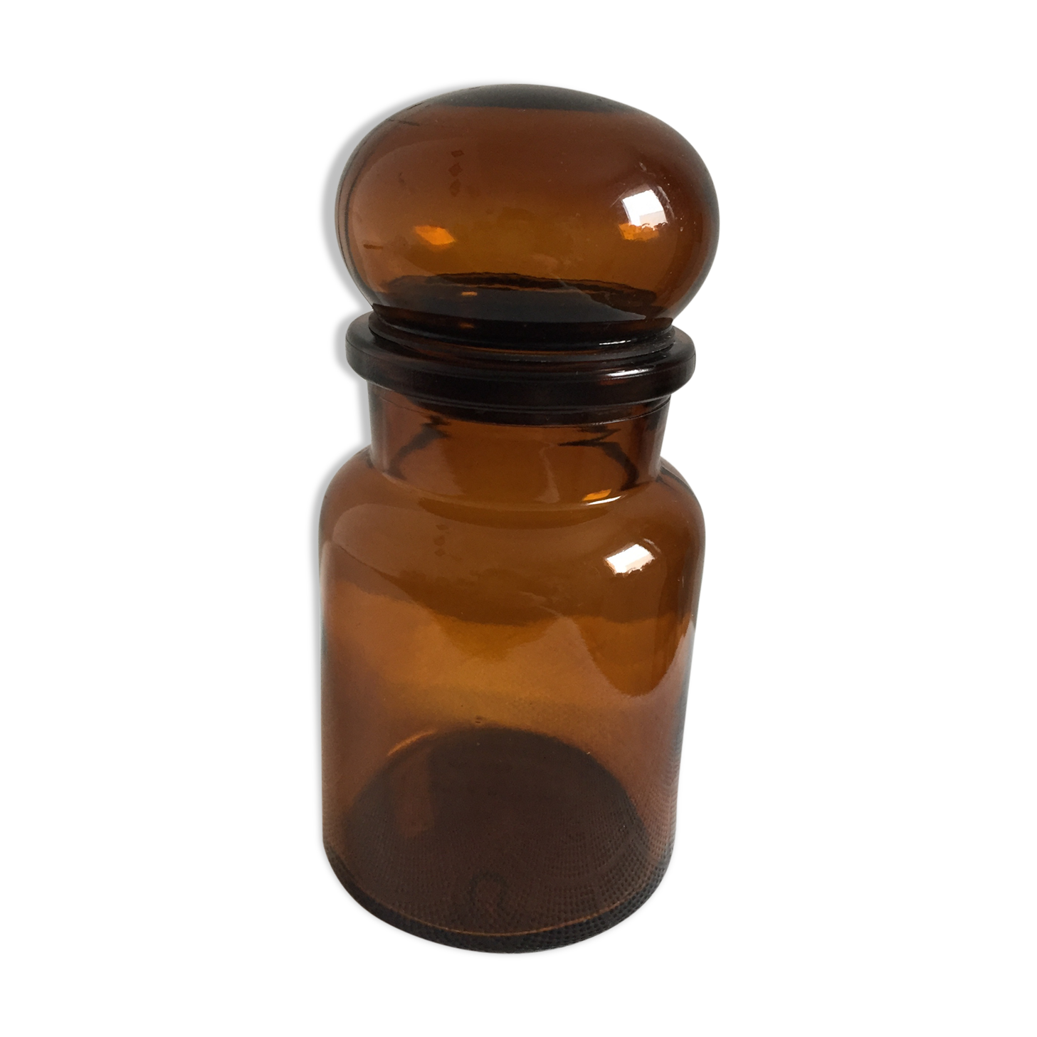 Amber Glass apothecary jar
