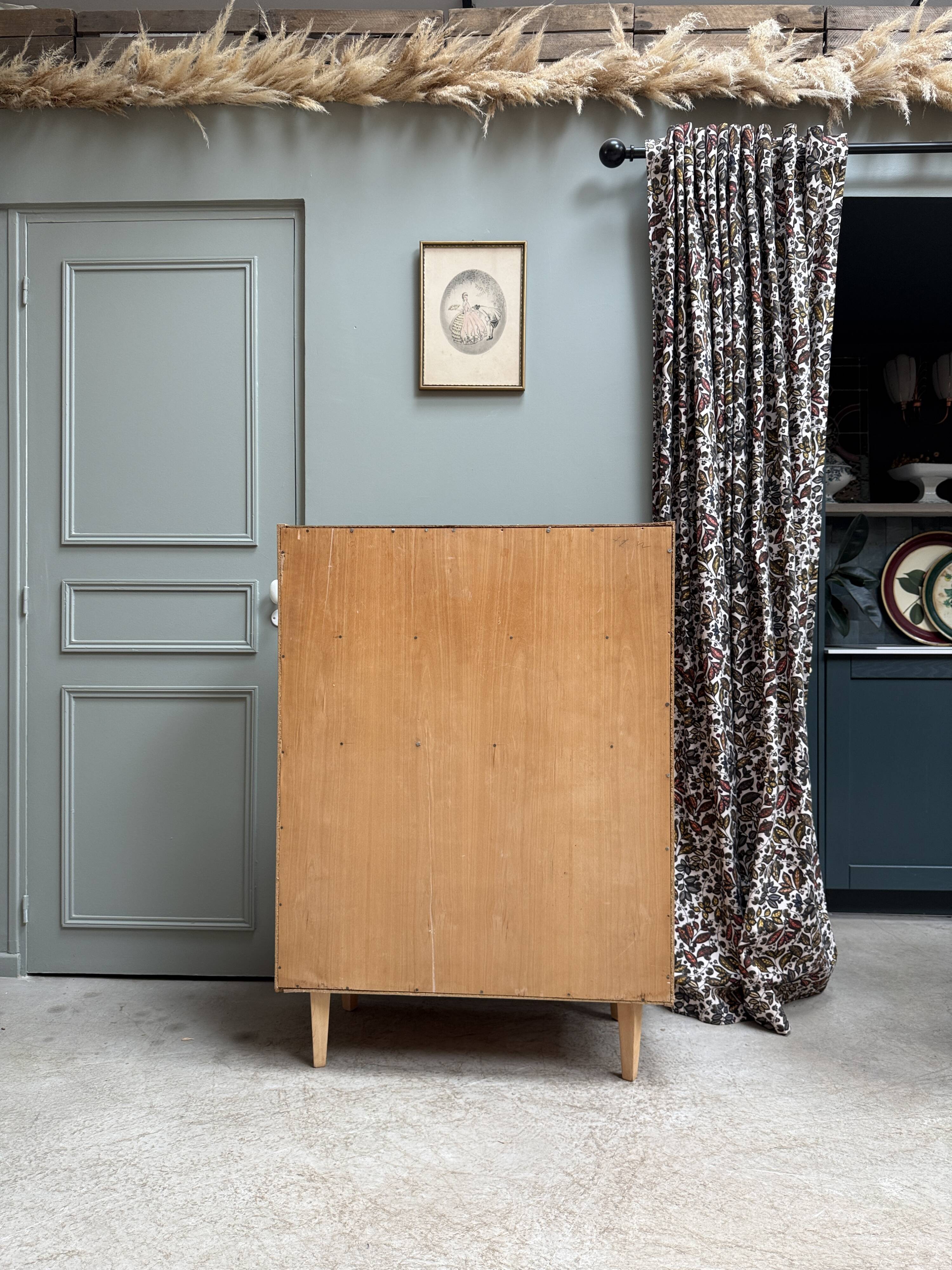 Secrétaire mid-century en chêne (rénovée)