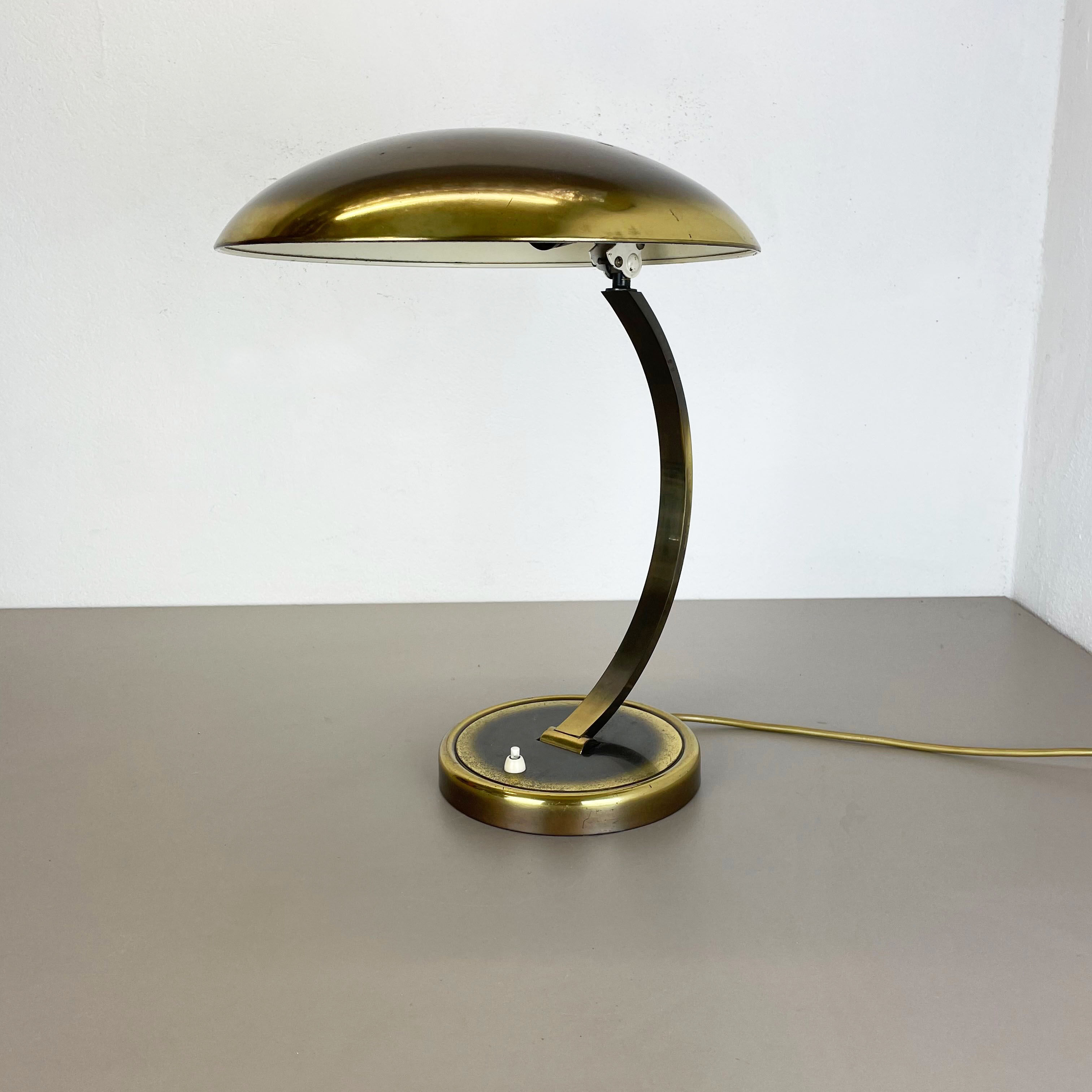 German Brass Kaiser Idell 6751 Bauhaus Desk Light Christian Dell, Germany, 1950s