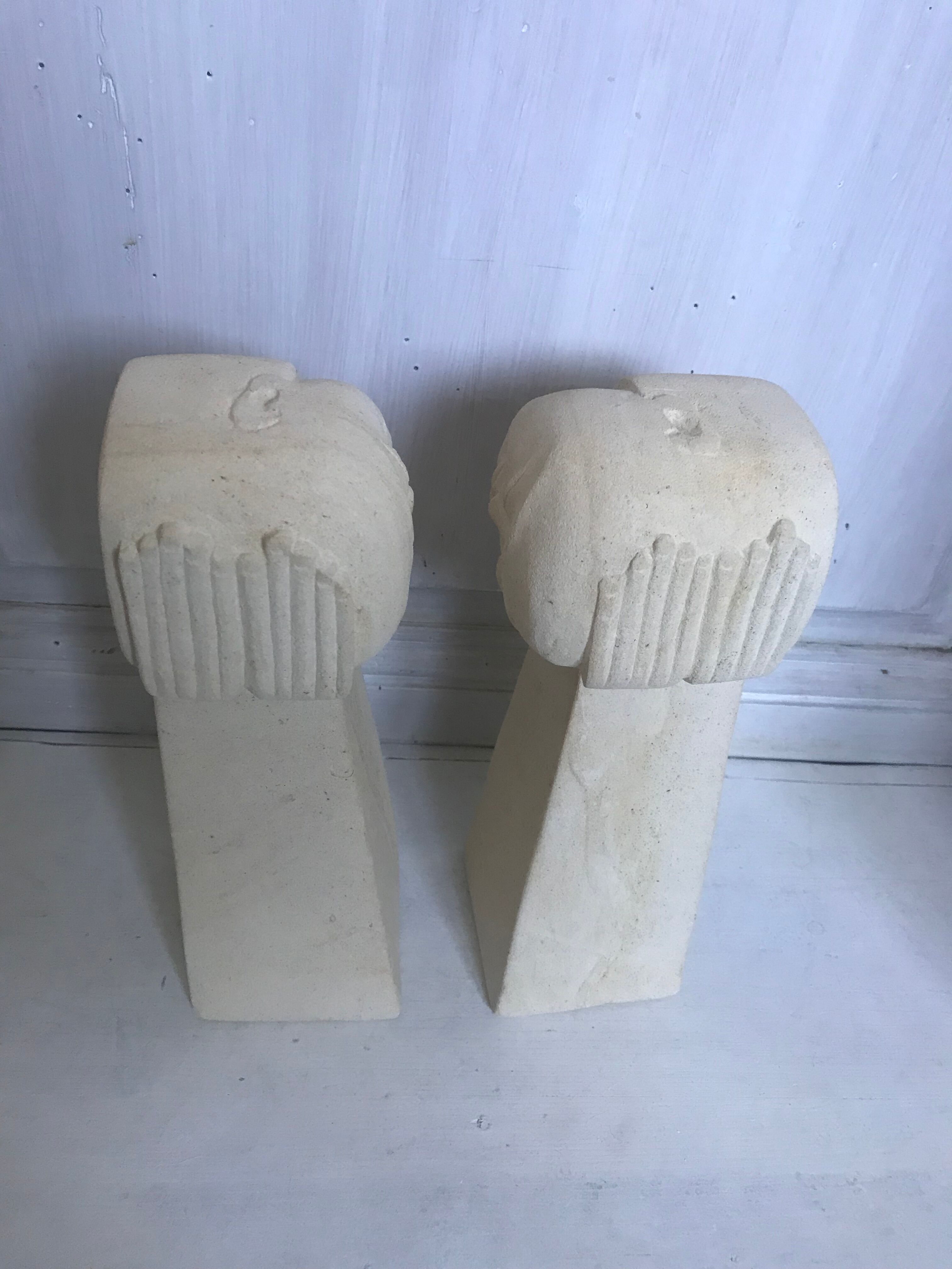 Pair of stone book clamts