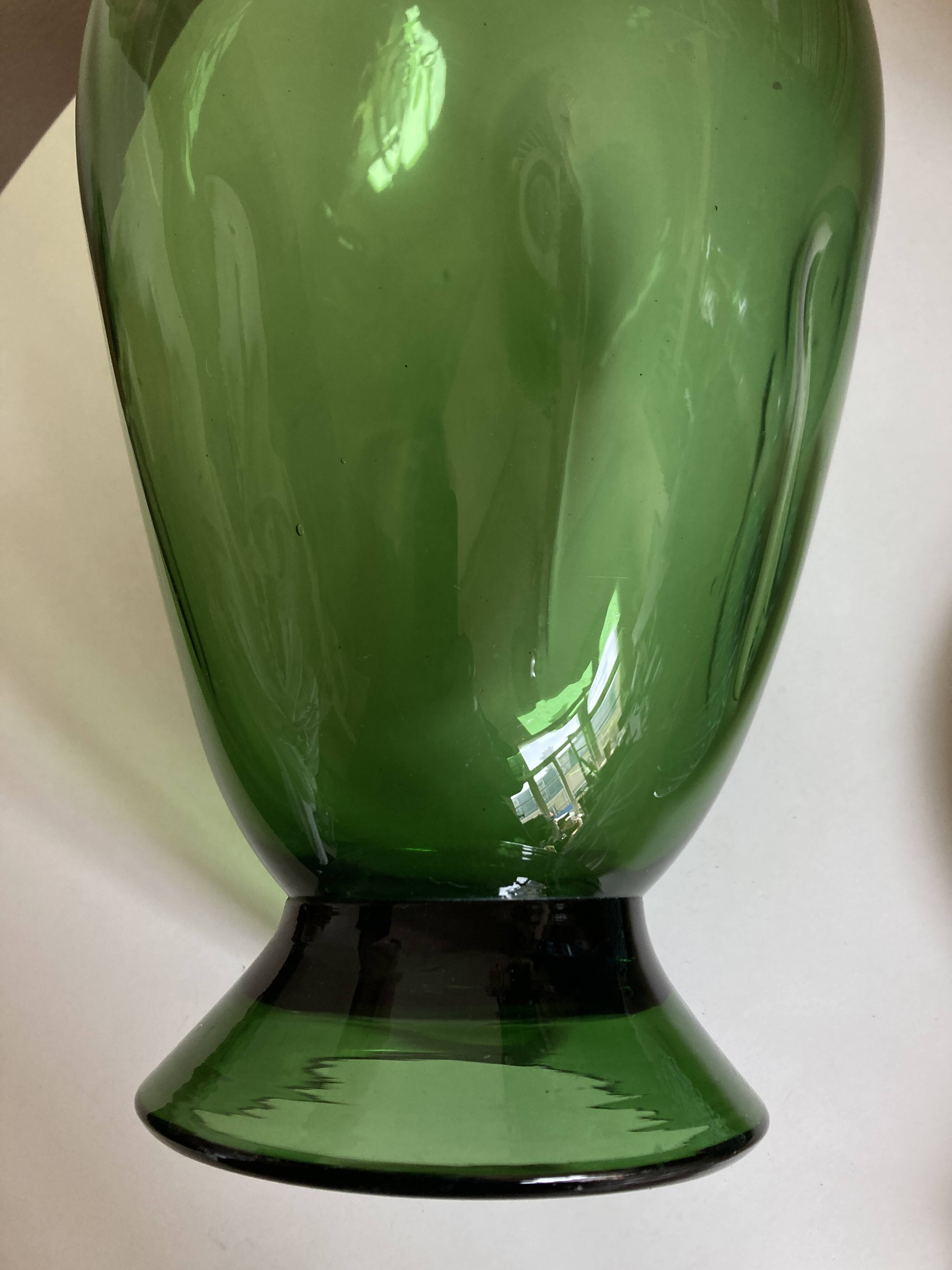 XXL glass vase pitcher from Empoli, blown, H40cm