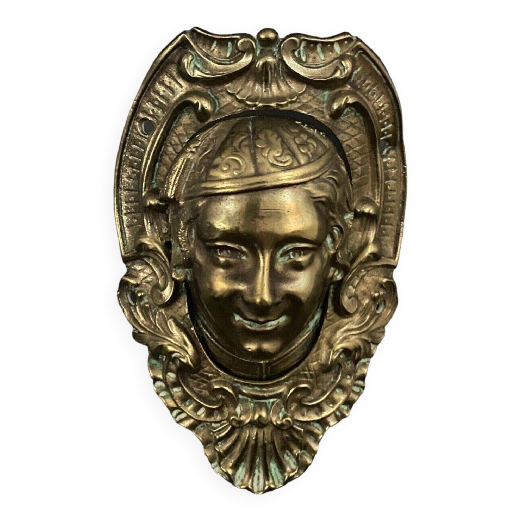Ornementation de billard en bronze doré visage décor Louis XIV