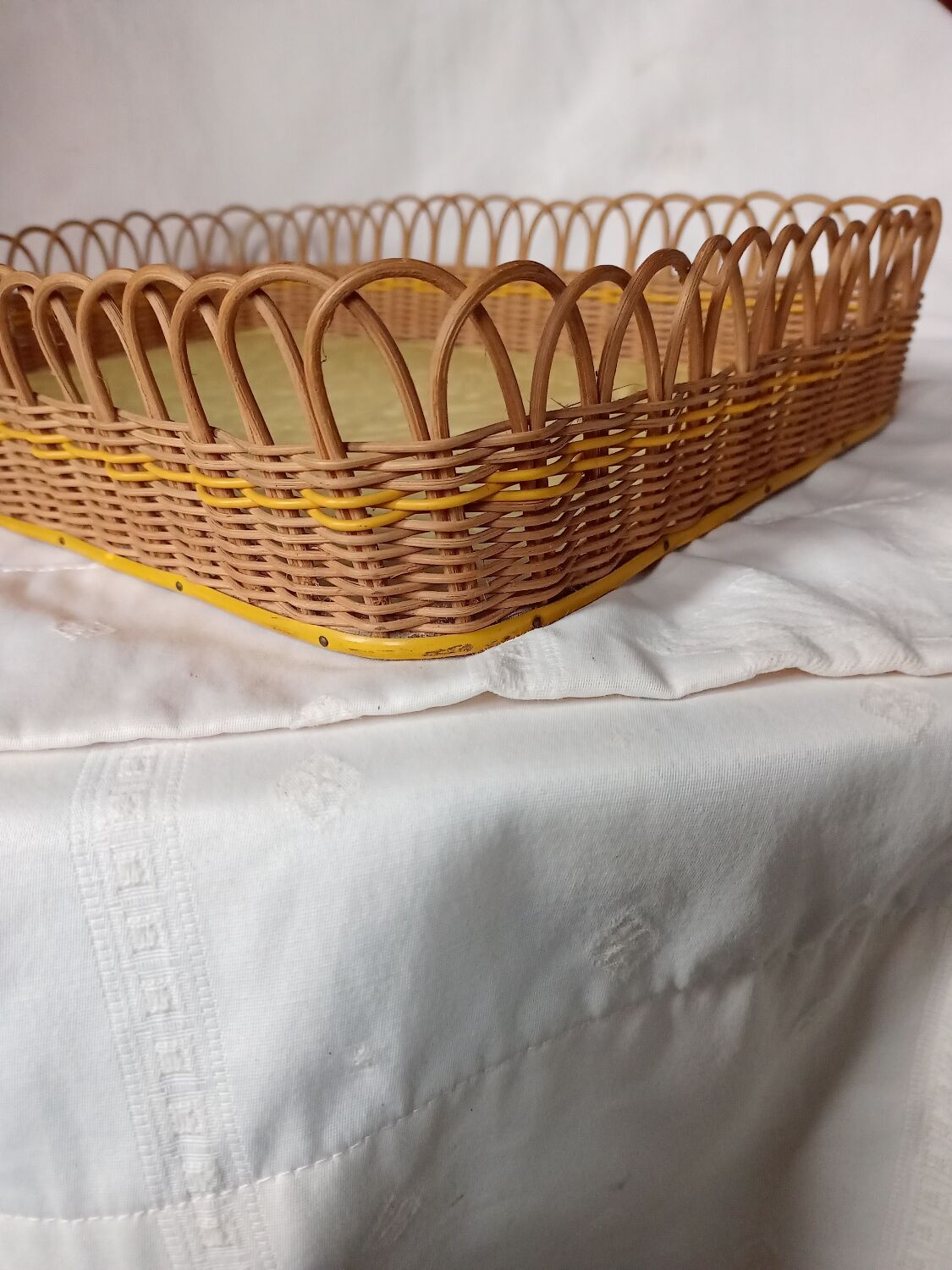 Vintage wicker tray