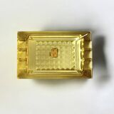 Cendrier vintage Walther en verre jaune